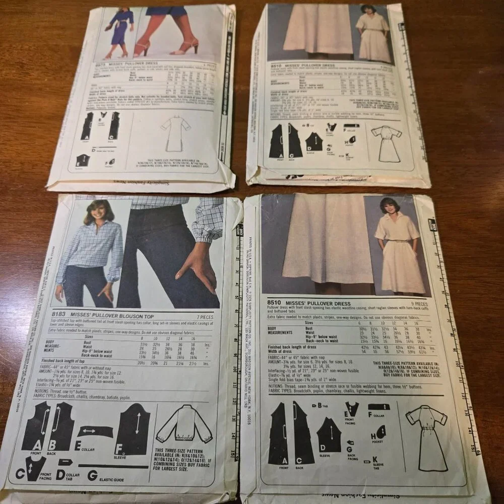 Womens sewing patterns dresses vintage 70s/80s See& Sew Simplicity